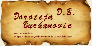 Doroteja Burkanović vizit kartica